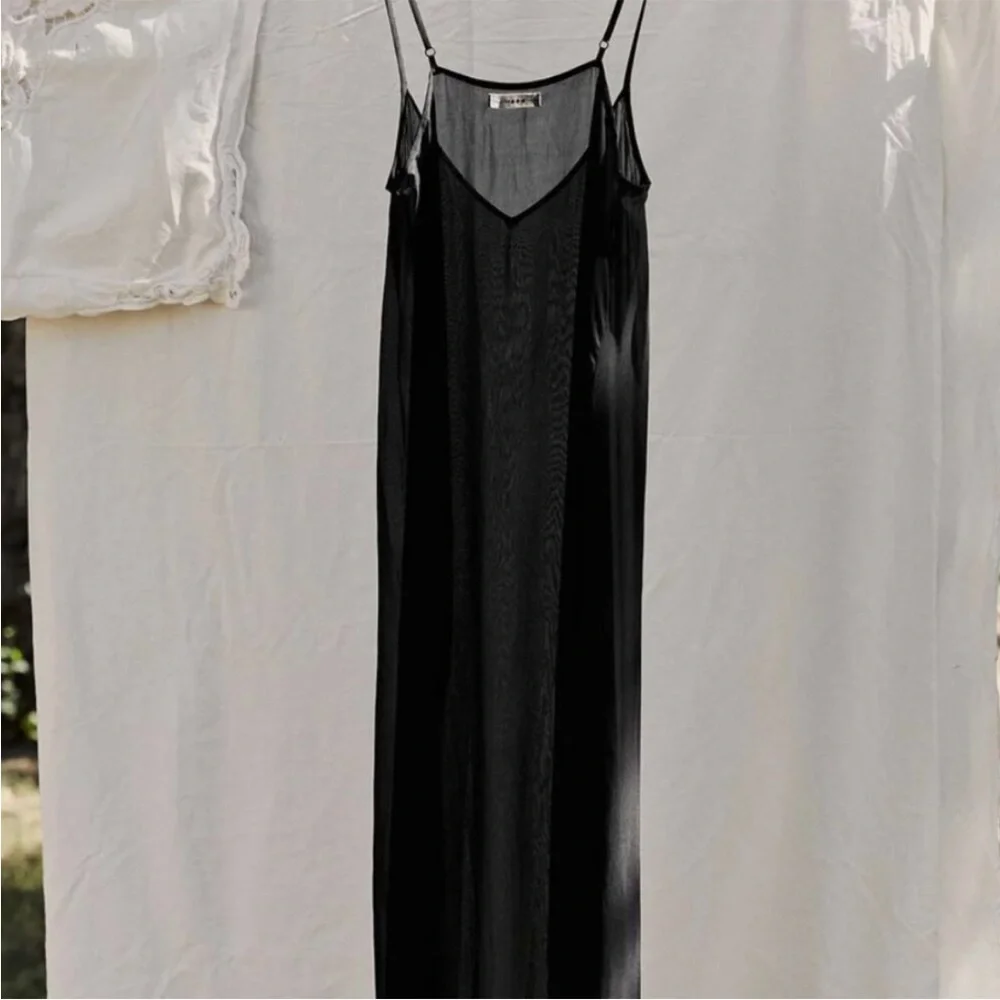 |Doen| Black Sheer Slip Dress Size XS NWT - Picture 3 of 13